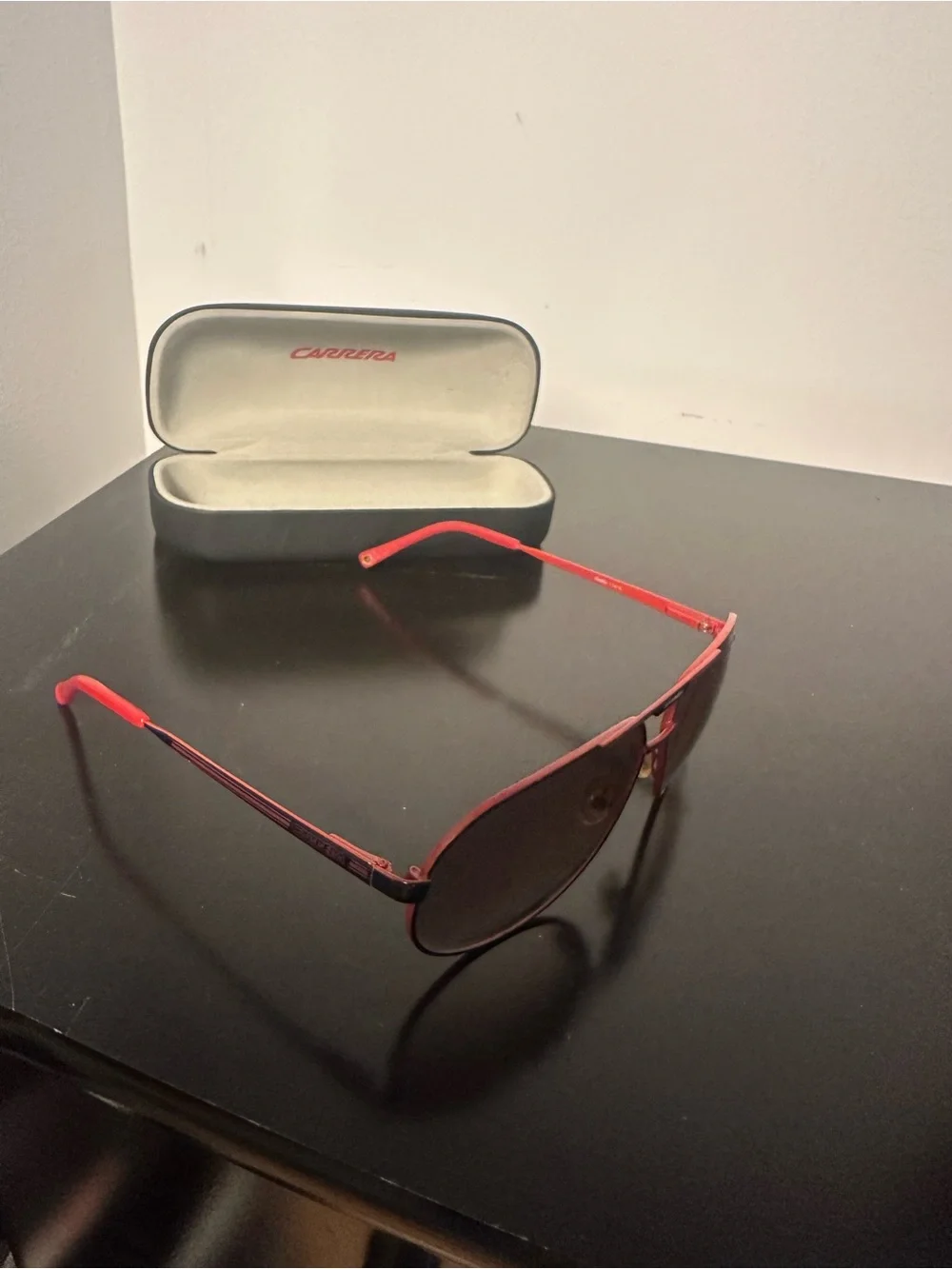 Carrera Red Frame Brown Gradient Aviator Sunglasses